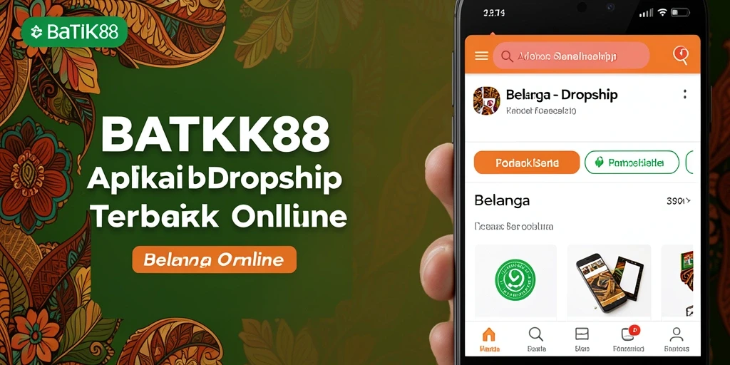 Tampilan antarmuka pengguna BATIK88 untuk fitur Dropship.