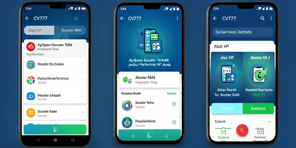 Antarmuka sederhana dan fungsi pengoptimalan RAM CV777.