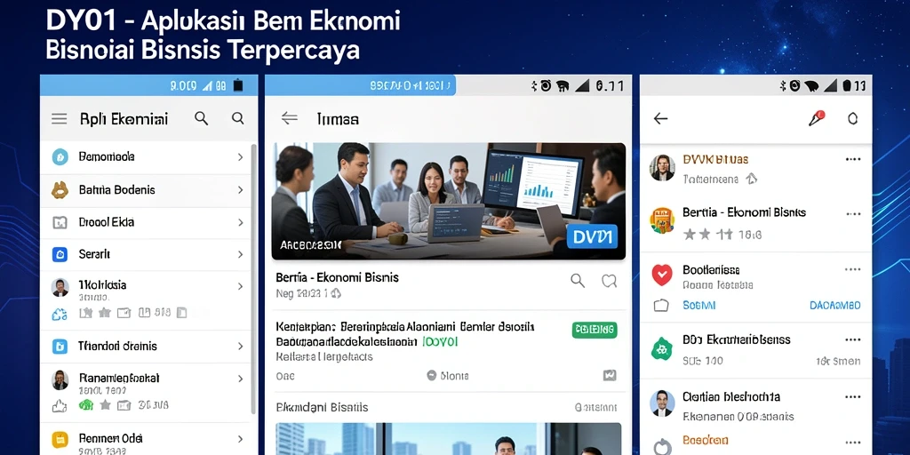 Tampilan antarmuka aplikasi DY01 yang stylish dan informatif.