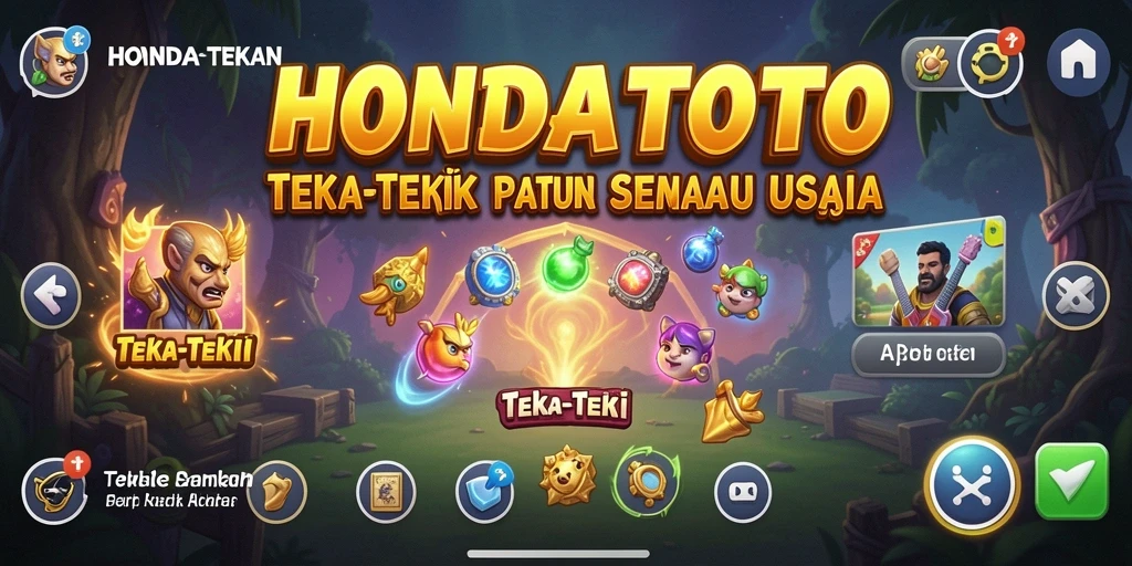 Tampilan antarmuka HONDATOTO saat menyelesaikan teka-teki yang seru.