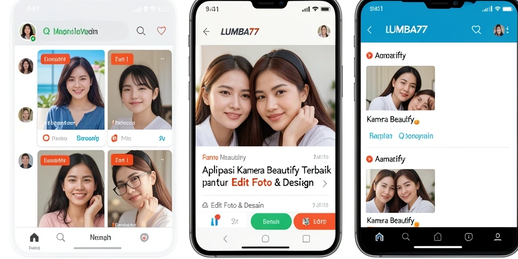 Antarmuka LUMBA77 yang user-friendly dengan fitur Kamera Beautify.
