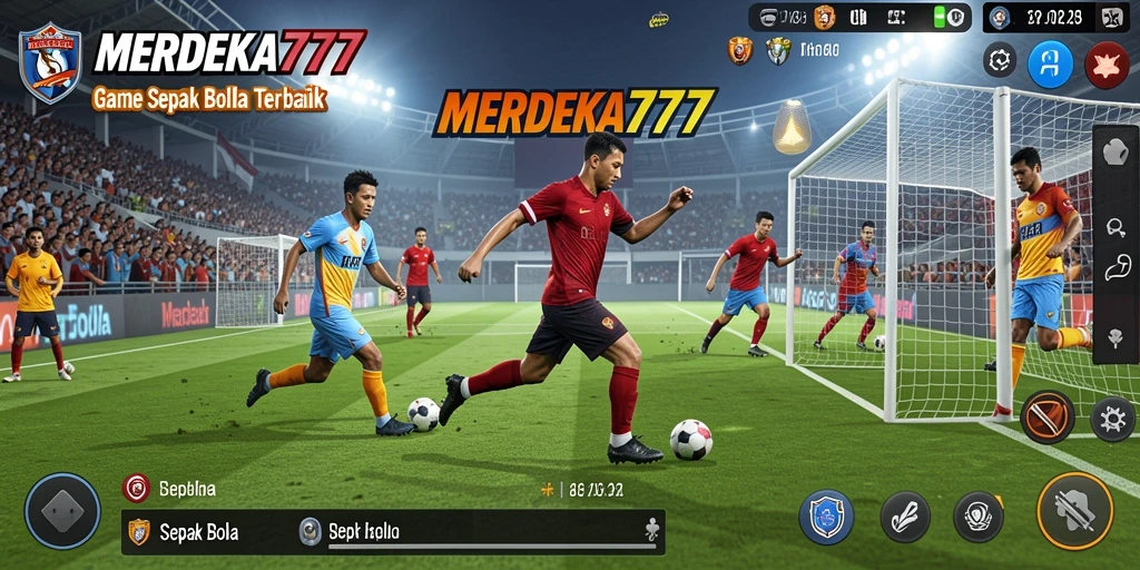 Antarmuka bermain game Sepak Bola yang menarik dan interaktif.