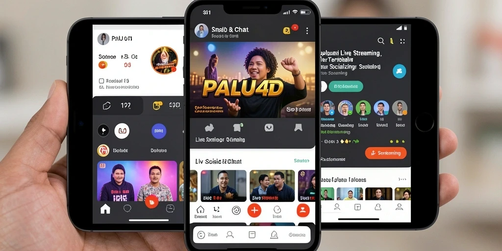 Tampilan antarmuka aplikasi Live Streaming PALU4D yang menarik dan interaktif.