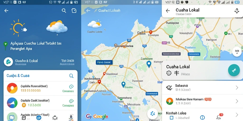 Antarmuka aplikasi V07 menampilkan informasi cuaca yang jelas dan akurat.